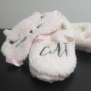 Pink Cat Nap Slippers + eye mask